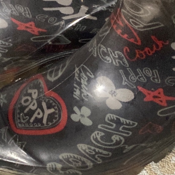 2PAIR=EUC Coach poppy rain boots size 8+COACH🩴Sandals✨Clear Sparkle - Picture 4 of 16